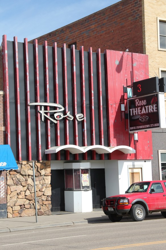 The striking 1960s metal facade of the Rose Theater was layer over an earlier brick building