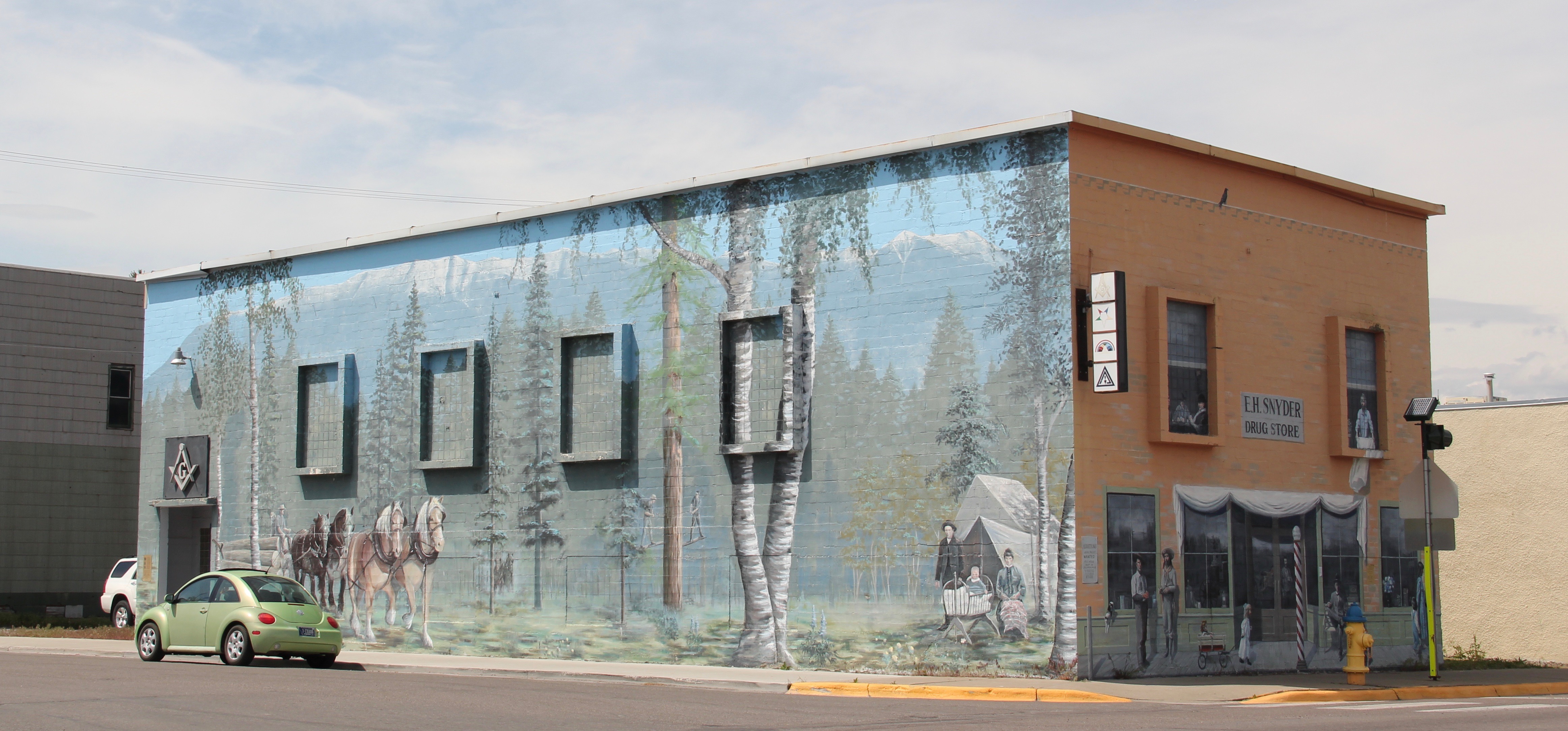 Flathead Co Columbia Falls mural