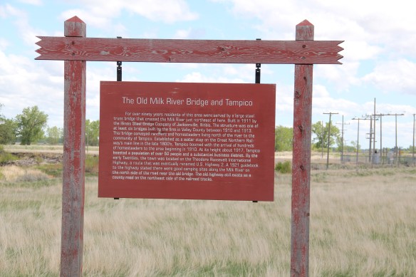 Valley Co Tampico Milk river bridge hwy marker